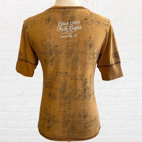 Harley Davidson Made in the USA 100% Cotton Elbow Sleeve T, Size Small - Picture 5 of 8